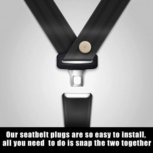 10 Sets Seat Belt Button Stop, Plastic Seat Belt Stop Clips Prevent Buckle from Sliding Down, No Welding Required Snap-On Seatbelt Stopper Kit, Universal Car Accessories (Black) in Kuwait