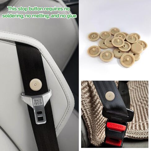 10 Sets Seat Belt Button Stop, Plastic Seat Belt Stop Clips Prevent Buckle from Sliding Down, No Welding Required Snap-On Seatbelt Stopper Kit, Universal Car Accessories (Black) in Kuwait