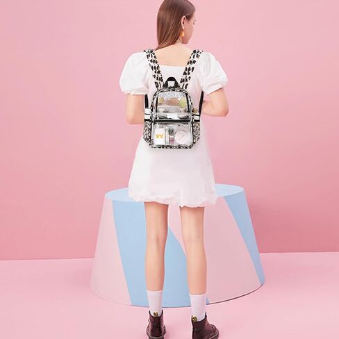 BTOOP Clear Mini Backpack for Stadium Events 12x12x6 Small Transparent Backpacks Plastic See Through Clear Bag for Concerts Work Festival Security Travel in Saudi Arabia