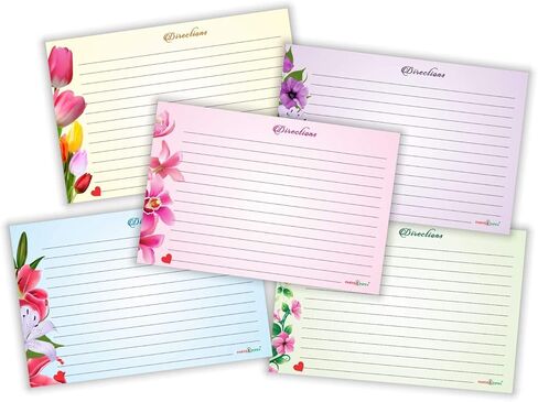 PARTH IMPEX Recipe Cards - (Pack of 50) 4x6 Double Sided, Floral Cards for Family Recipes, Wedding Shower, Bridal Shower, Baby Shower, Housewarming Gifts in Saudi Arabia
