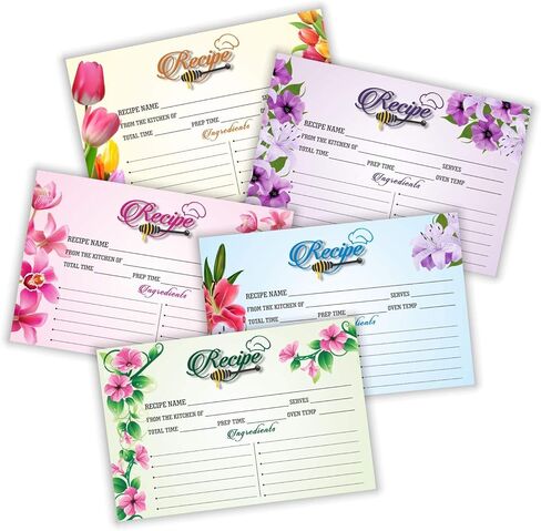 PARTH IMPEX Recipe Cards - (Pack of 50) 4x6 Double Sided, Floral Cards for Family Recipes, Wedding Shower, Bridal Shower, Baby Shower, Housewarming Gifts in Saudi Arabia