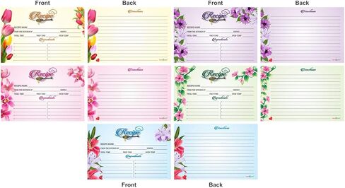 PARTH IMPEX Recipe Cards - (Pack of 50) 4x6 Double Sided, Floral Cards for Family Recipes, Wedding Shower, Bridal Shower, Baby Shower, Housewarming Gifts in Saudi Arabia