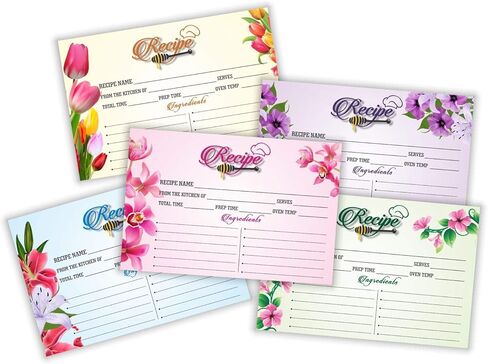 PARTH IMPEX Recipe Cards - (Pack of 50) 4x6 Double Sided, Floral Cards for Family Recipes, Wedding Shower, Bridal Shower, Baby Shower, Housewarming Gifts in Saudi Arabia