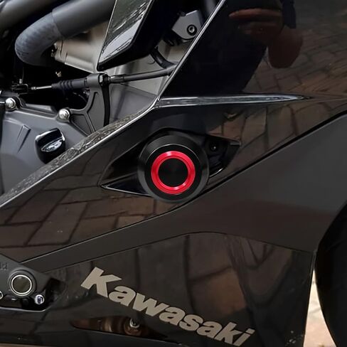 متوافق مع Ka.wa.sa.ki Ninja ZX-25R (2020-) Ninja ZX-4R / SE/ZX-4RR (2023-) إطار دراجة نارية مضاد للتصادمات والحماية من السقوط، ملحقات Slider Crash zx4r zx4rr zx25r (أسود) in Saudi Arabia