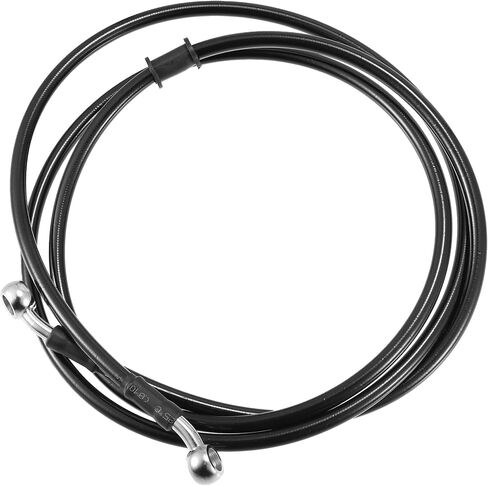 X AUTOHAUX 74.80 بوصة طول 10 مم معرف خط الفرامل الهيدروليكي للدراجة النارية أنبوب خرطوم الزيت كابل مضفر من الفولاذ المقاوم للصدأ للدراجات الرياضية ATV Motocross باللون الأسود in Saudi Arabia