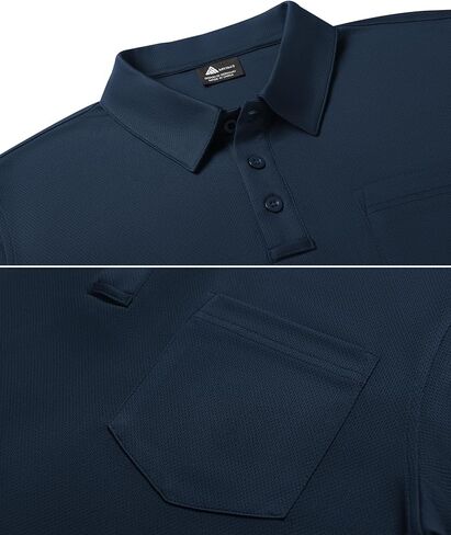 ZITY 3 Pack Long Sleeve Polo Shirts for Men with Pocket Moisture Wicking Outdoor Workwear Office Casual Collared Shirts Fall in Saudi Arabia