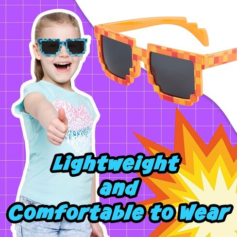 kilofly 2pc 8-Bit Pixel UV Protect Gamer Sunglasses Adult Kids Party Favors in Saudi Arabia