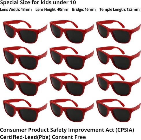 مجموعة 12 نظارات شمسية من Edge I-Wear للأطفال، هدايا للحفلات مع شهادة CPSIA خالية من الرصاص (Pb) 9402RA in Saudi Arabia