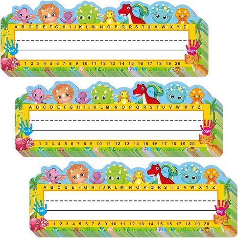 Pack of 50 Dinosaur Nameplates for Student Desks Classroom Name Tags 3.3 x 9.5 Inches in Saudi Arabia