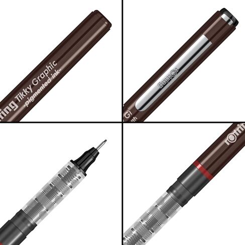قلم تحديد رفيع من rOtring 1904756 مقاس 0.50 ملم Tikky Graphic - أسود (عبوة من 12 قلمًا) in Kuwait