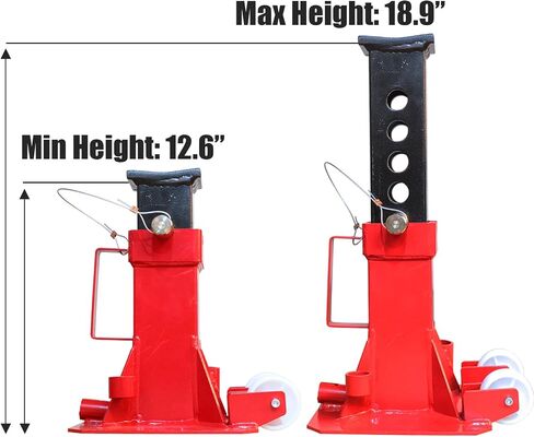 TCE ATZ120005U Torin Heavy Duty Car Jack Stand with Lock, 12 Ton (26,400 lb) Capacity, Red, 1 Pair in Saudi Arabia
