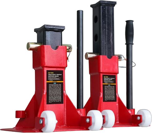 TCE ATZ120005U Torin Heavy Duty Car Jack Stand with Lock, 12 Ton (26,400 lb) Capacity, Red, 1 Pair in Saudi Arabia