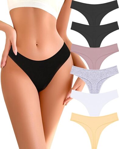 Cotton Underwear for Women Pack Breathable Thongs for Women Sexy Stretch Soft Womens Panties Thong XS-XL in Kuwait