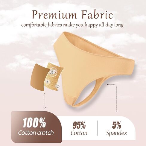 Cotton Underwear for Women Pack Breathable Thongs for Women Sexy Stretch Soft Womens Panties Thong XS-XL in Kuwait