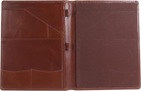 Succor Leather-Portfolio-Organiser-For-Men-Women-Professional-Organizer-Padfolio-Legal-Document-Folio-For-A4-PAD-Resume-Portfolio-Folder-with-Business-card-holder-Hunter Brown in Saudi Arabia