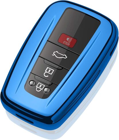 Tukellen لغطاء مفتاح Toyota Key Fob غطاء حماية خاص ناعم من مادة TPU متوافق مع 2018-2024 Camry Avalon C-HR Prius Corolla GT86 Highlander RAV4 4Runner Prado-Black in Kuwait