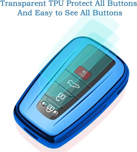 Tukellen لغطاء مفتاح Toyota Key Fob غطاء حماية خاص ناعم من مادة TPU متوافق مع 2018-2024 Camry Avalon C-HR Prius Corolla GT86 Highlander RAV4 4Runner Prado-Black in Kuwait