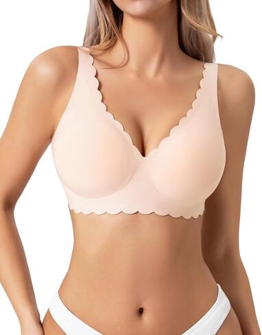 Wireless Bras for Women Push Up Full Coverage Seamless No Underwire Support Lift Bra Comfort Smoothing Wavy Bralette in Saudi Arabia