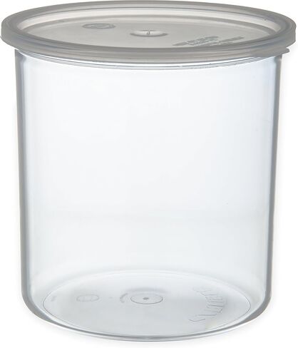 Carlisle FoodService Products Classic Round Storage Container Crock with Lid for Kitchen, Restaurants, Home, Plastic, 1.2 Quarts, Beige in Kuwait
