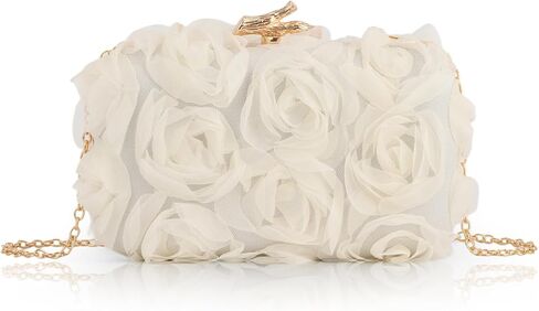 Lanpet Women Clutches Purse Lace Formal Flower Evening Handbag Chain Strap Shoulder Bag in Saudi Arabia