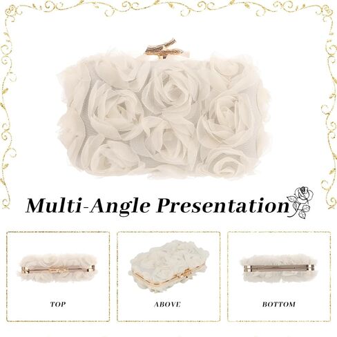Lanpet Women Clutches Purse Lace Formal Flower Evening Handbag Chain Strap Shoulder Bag in Saudi Arabia