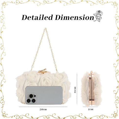 Lanpet Women Clutches Purse Lace Formal Flower Evening Handbag Chain Strap Shoulder Bag in Saudi Arabia