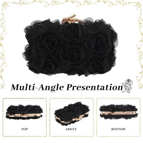 Lanpet Women Clutches Purse Lace Formal Flower Evening Handbag Chain Strap Shoulder Bag in Saudi Arabia