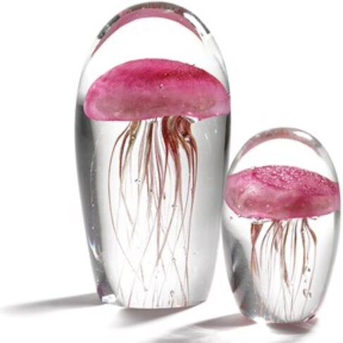 Turquoise Glow in The Dark Hand Blown Glass Jellyfish Paperweight in Saudi Arabia