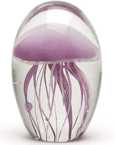 Turquoise Glow in The Dark Hand Blown Glass Jellyfish Paperweight in Saudi Arabia