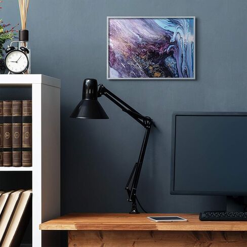 Stupell Industries Abstract Liquid Purple Blue Texture Painting, Design by Leticia Herrera Wall Art, 11 x 14, Grey Framed in Saudi Arabia