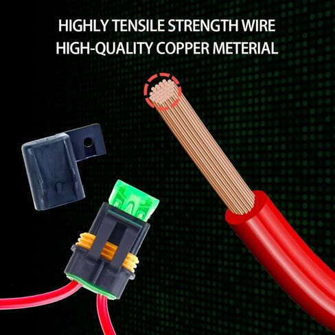 6 عبوات من حامل الصمامات المضمن المقاوم للماء مع حزام الأسلاك - مقياس 12AWG - حامل فيوز شفرة ATC/ATO 30 أمبير للمركبات والبحرية ونظام طاقة الحافلات الثقيلة - يناسب الصمامات من 1 أمبير إلى 30 أمبير in Kuwait