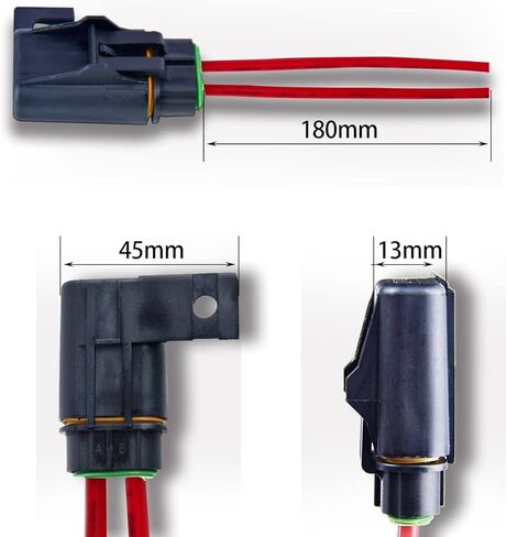 6 عبوات من حامل الصمامات المضمن المقاوم للماء مع حزام الأسلاك - مقياس 12AWG - حامل فيوز شفرة ATC/ATO 30 أمبير للمركبات والبحرية ونظام طاقة الحافلات الثقيلة - يناسب الصمامات من 1 أمبير إلى 30 أمبير in Kuwait