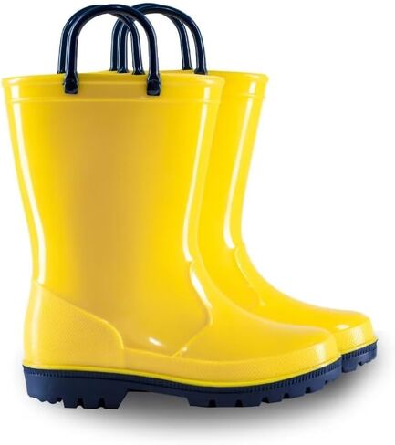 EUXTERPA Boys Girls Rain Boots Toddler Kids Waterproof Boots Children Lightweight Rain Shoes with Handles in Saudi Arabia