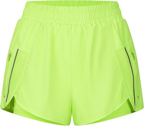 Athletic Shorts for Women High Split Running Workout Quick Dry Shorts with Zip Pocket Liner in Saudi Arabia