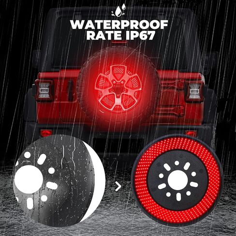 ضوء الفرامل الاحتياطية LED Plug-N-Play متوافق مع Jeep Wrangler 2007-2018 JK JKU YJ TJ، ضوء أحمر ساطع in Saudi Arabia