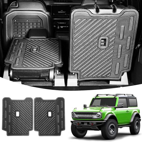 Rear Seat Back Cover for Ford Bronco Accessories 4-Door 2024 2023 2022 2021 Protector with Dog Seat Liner,TPE Second Row Backrest Cover All-Weather Protection(4 Pcs-with Folding Lip) in Saudi Arabia