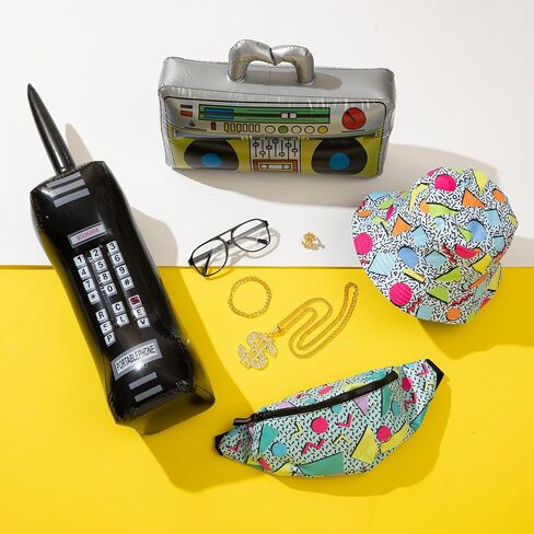 80s 90s Accessories Hip Hop Costumes Outfits Kit for Men Women DJ Rapper Bucket Hat Sunglasses Costume Jewelry in Saudi Arabia