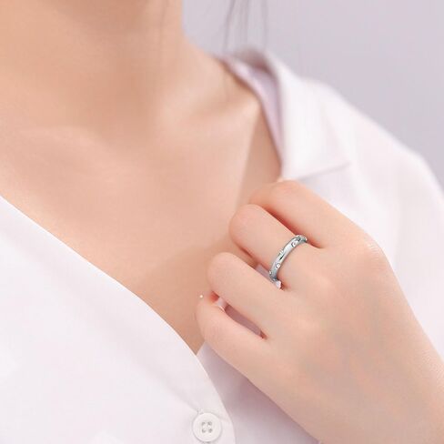 14K Gold Plated Cubic Zirconia Stackable Ring Band for Women, Sizes 5-10 in Saudi Arabia