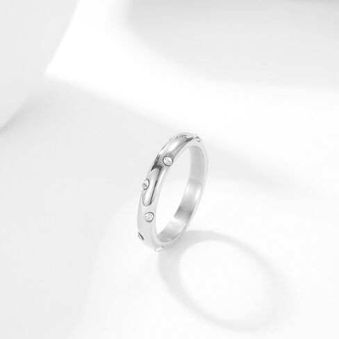 14K Gold Plated Cubic Zirconia Stackable Ring Band for Women, Sizes 5-10 in Saudi Arabia