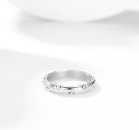 14K Gold Plated Cubic Zirconia Stackable Ring Band for Women, Sizes 5-10 in Saudi Arabia
