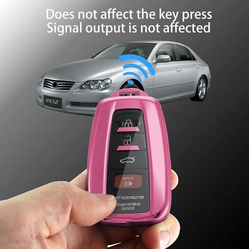 Compatible with Toyota key fob cover,case with keychain,Soft TPU 360 Degree Protection Key Case for Camry RAV4 Highlander Avalon C-HR Prius Corolla GT86 Smart Key,Black in Kuwait