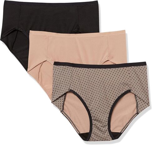 Warner's Women's Blissful Benefits Side-Smoothing Comfort Microfiber Hipster 3-Pack Ru7723w in Saudi Arabia