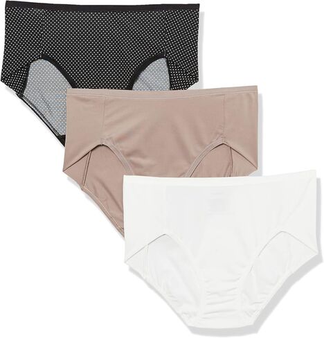 Warner's Women's Blissful Benefits Side-Smoothing Comfort Microfiber Hipster 3-Pack Ru7723w in Saudi Arabia