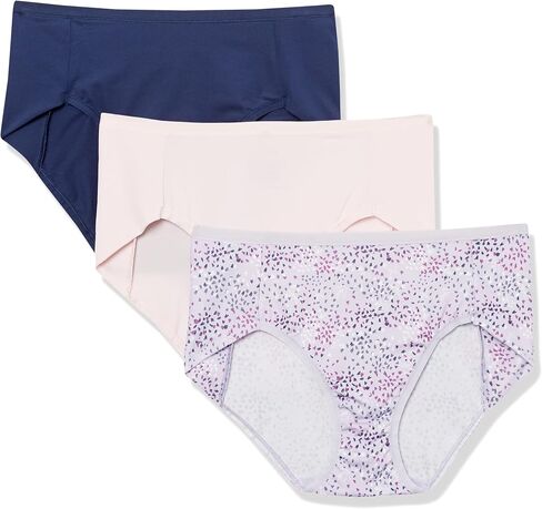 Warner's Women's Blissful Benefits Side-Smoothing Comfort Microfiber Hipster 3-Pack Ru7723w in Saudi Arabia