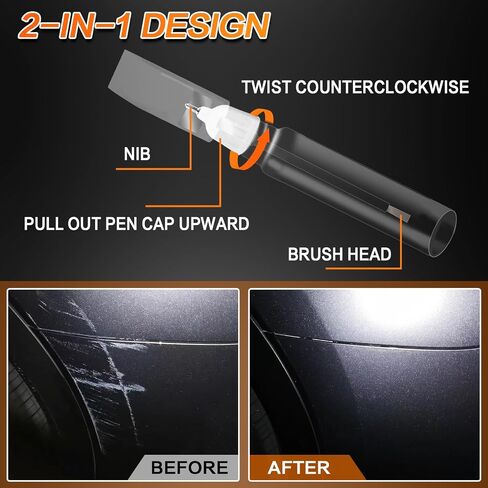 Touch Up Paint For Cars, Automotive Car Paint Pen Scratch Repair Two-In-One Touch Up Paint, Premium Car Scratch Remover for Deep Scratches 0.4 fl oz (Gray) in Saudi Arabia