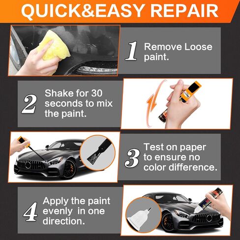 Touch Up Paint For Cars, Automotive Car Paint Pen Scratch Repair Two-In-One Touch Up Paint, Premium Car Scratch Remover for Deep Scratches 0.4 fl oz (Gray) in Saudi Arabia