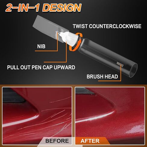 Touch Up Paint For Cars, Automotive Car Paint Pen Scratch Repair Two-In-One Touch Up Paint, Premium Car Scratch Remover for Deep Scratches 0.4 fl oz (Gray) in Kuwait