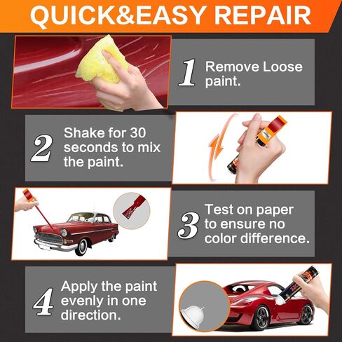 Touch Up Paint For Cars, Automotive Car Paint Pen Scratch Repair Two-In-One Touch Up Paint, Premium Car Scratch Remover for Deep Scratches 0.4 fl oz (Gray) in Kuwait