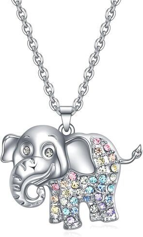 الحصان/القط/قنفذ البحر/يونيكورن/الراكون/الكنغر/تي ريكس/الفيل/تشيهواهوا/المسترد الذهبي/كوالا/الماعز/البقرة قلادة هدايا للفتيات النساء، لطيف ملون كريستال قلادة الحيوان الكبير هدية عيد ميلاد لمحبي الحيوانات in Kuwait