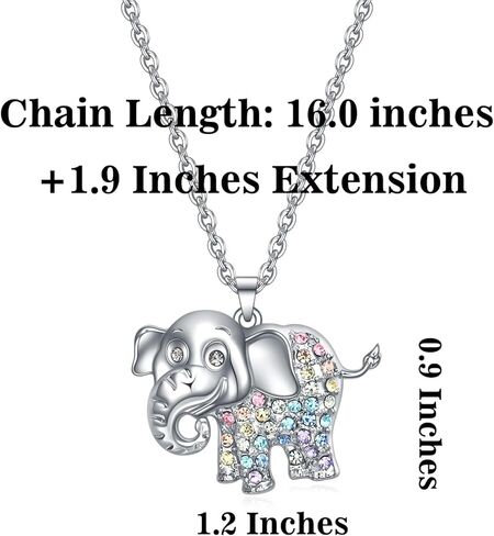 الحصان/القط/قنفذ البحر/يونيكورن/الراكون/الكنغر/تي ريكس/الفيل/تشيهواهوا/المسترد الذهبي/كوالا/الماعز/البقرة قلادة هدايا للفتيات النساء، لطيف ملون كريستال قلادة الحيوان الكبير هدية عيد ميلاد لمحبي الحيوانات in Kuwait